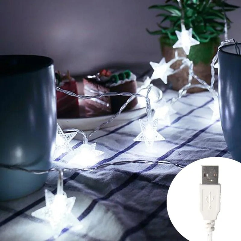 Luzes decoração estrela - Garden - USB