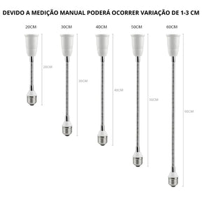 Prolongador Flexível de Bocal/Lâmpada E27