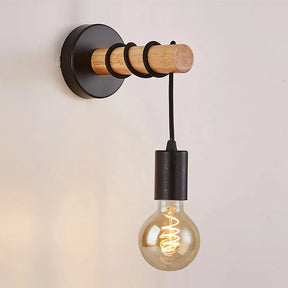 Arandela Retro Wood Wall