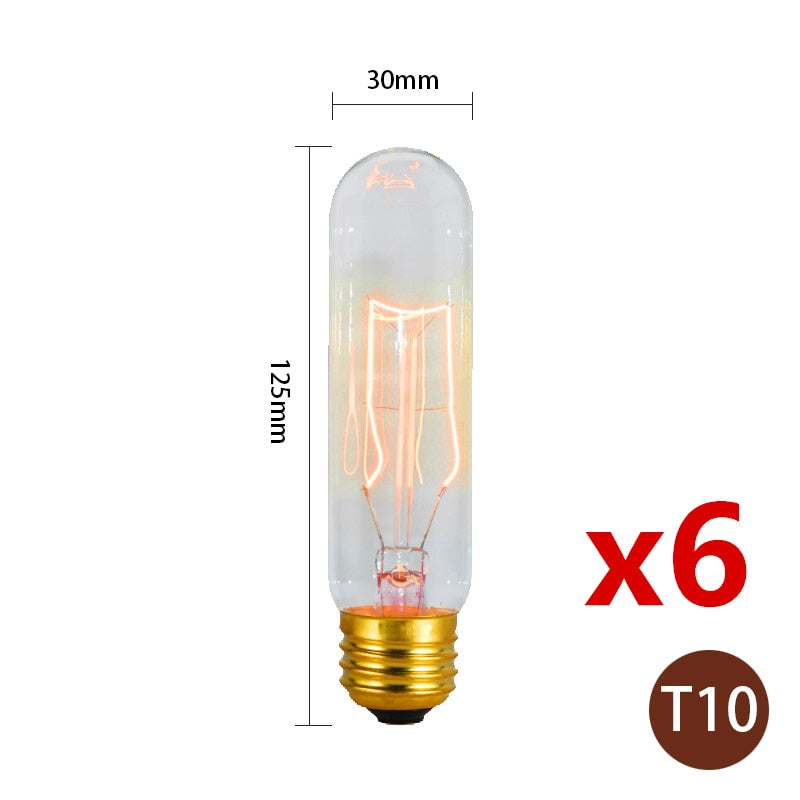 Kit com 6 Lâmpadas para Lustre Retro Edison Bulbo