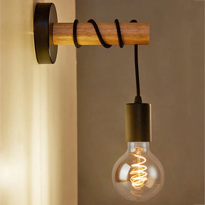 Arandela Retro Wood Wall