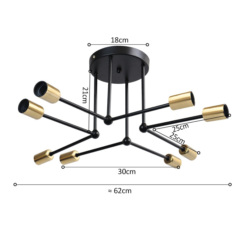 Lustre de Teto - Nordic Home - 6 e 8 Soquetes