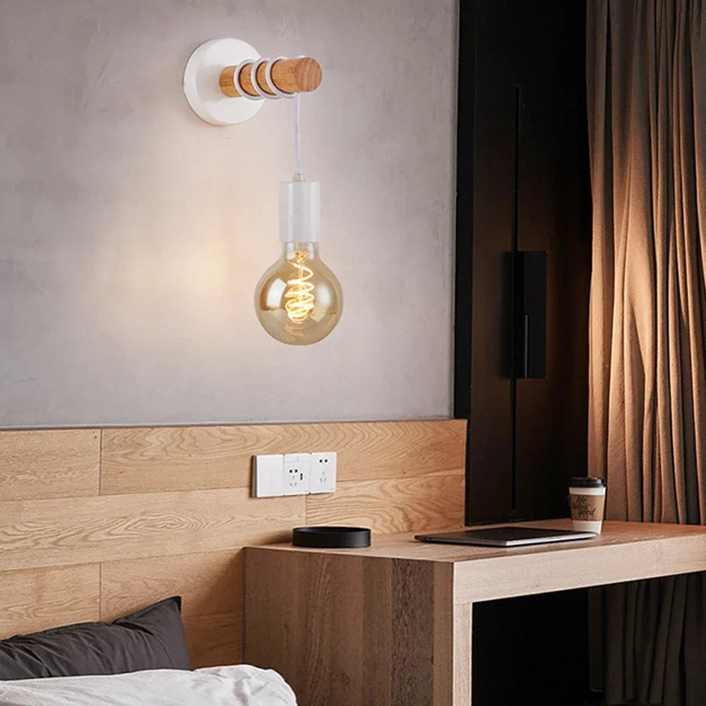 Arandela Retro Wood Wall