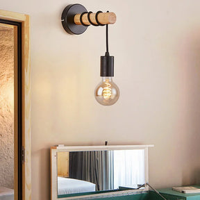 Arandela Retro Wood Wall