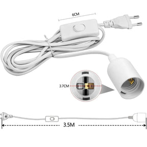 Cabo com bocal (soquete ) de lâmpada e interruptor