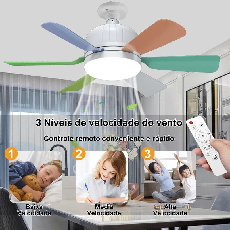 Luminária com ventilador e controle remoto - 40W - billa