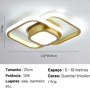 Luminária de Teto Minimalista LED Plafon Hold Premium - Nordic Sobrepor