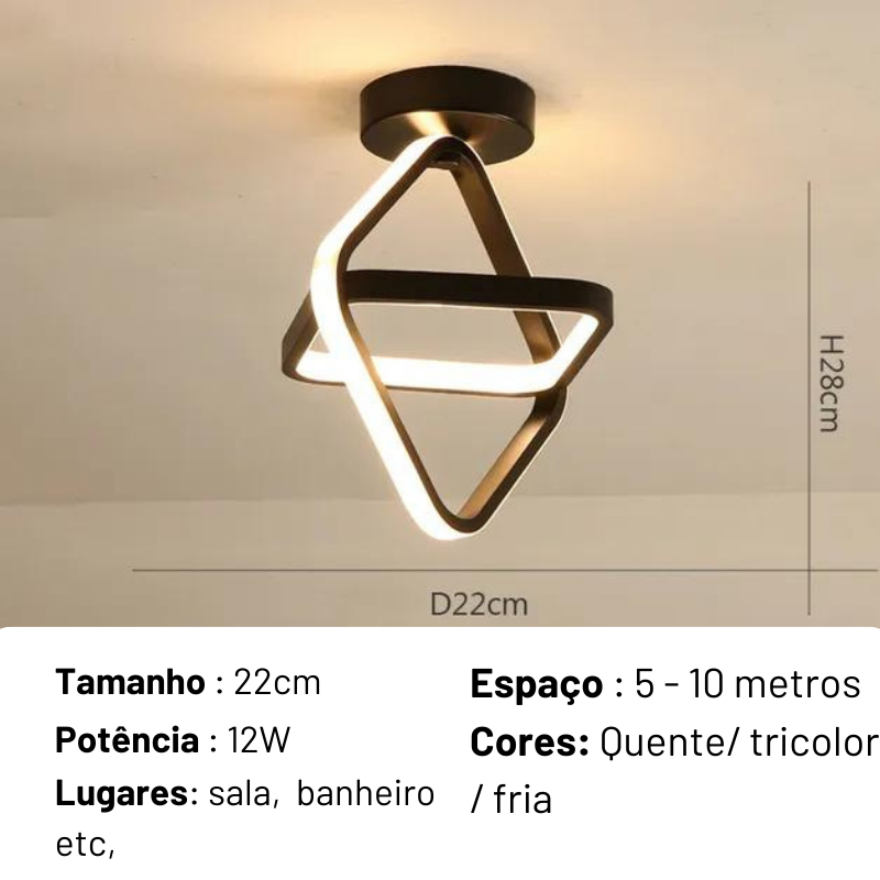 Luminária de Teto Minimalista LED Plafon Hold Premium - Nordic Sobrepor