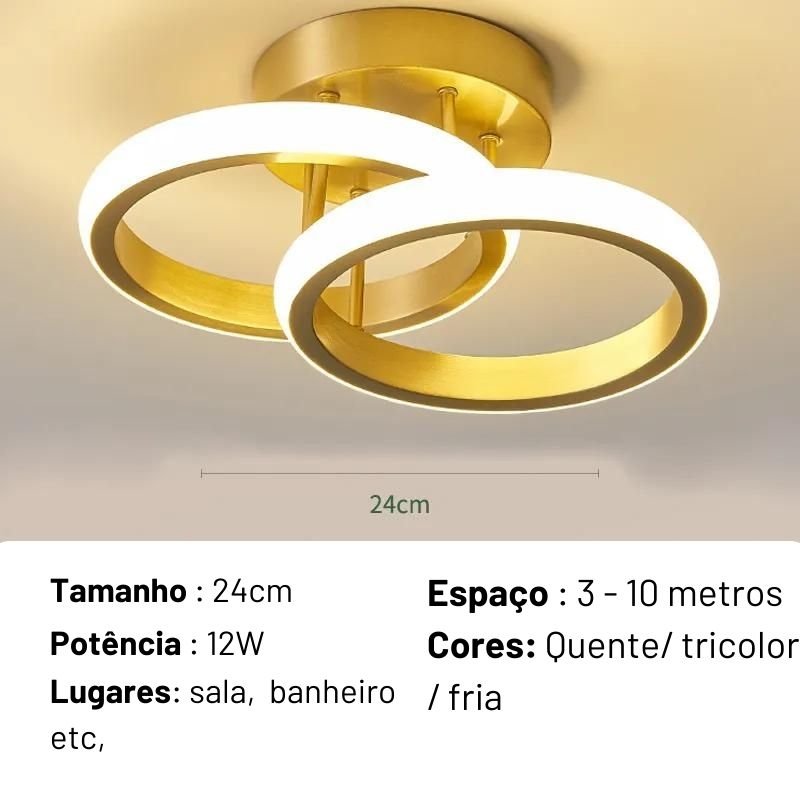 Luminária de Teto Minimalista - Anéis